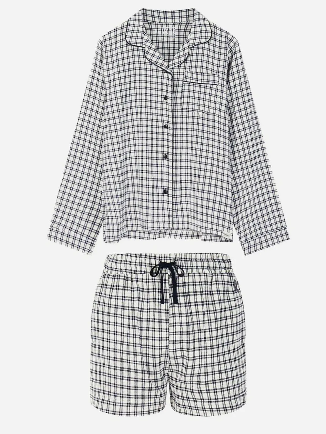 Jim Jam Women's Organic Cotton Pyjama Shorts Set | White