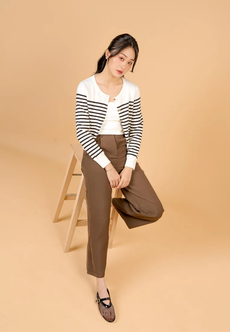 Jovian Wide Legged Long Pant (Brown)