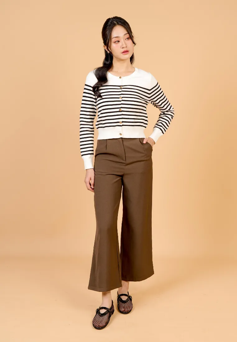Jovian Wide Legged Long Pant (Brown)