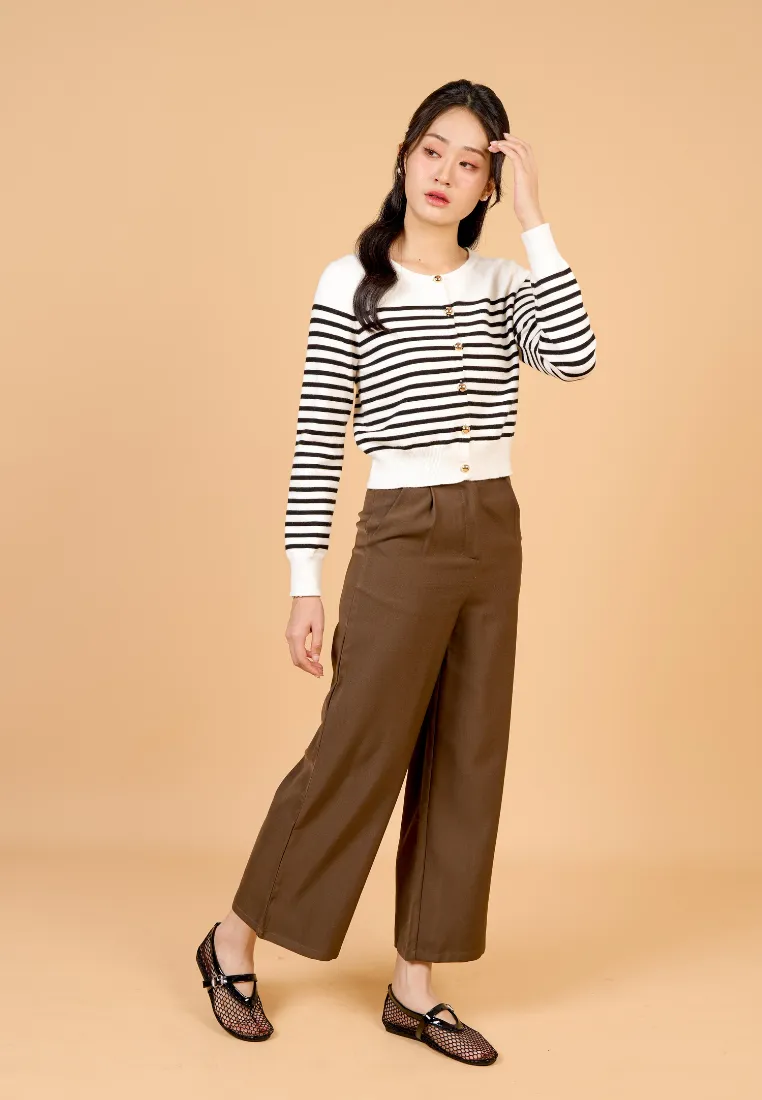 Jovian Wide Legged Long Pant (Brown)