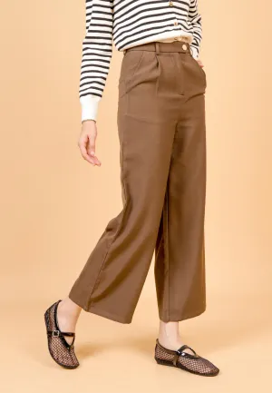 Jovian Wide Legged Long Pant (Brown)