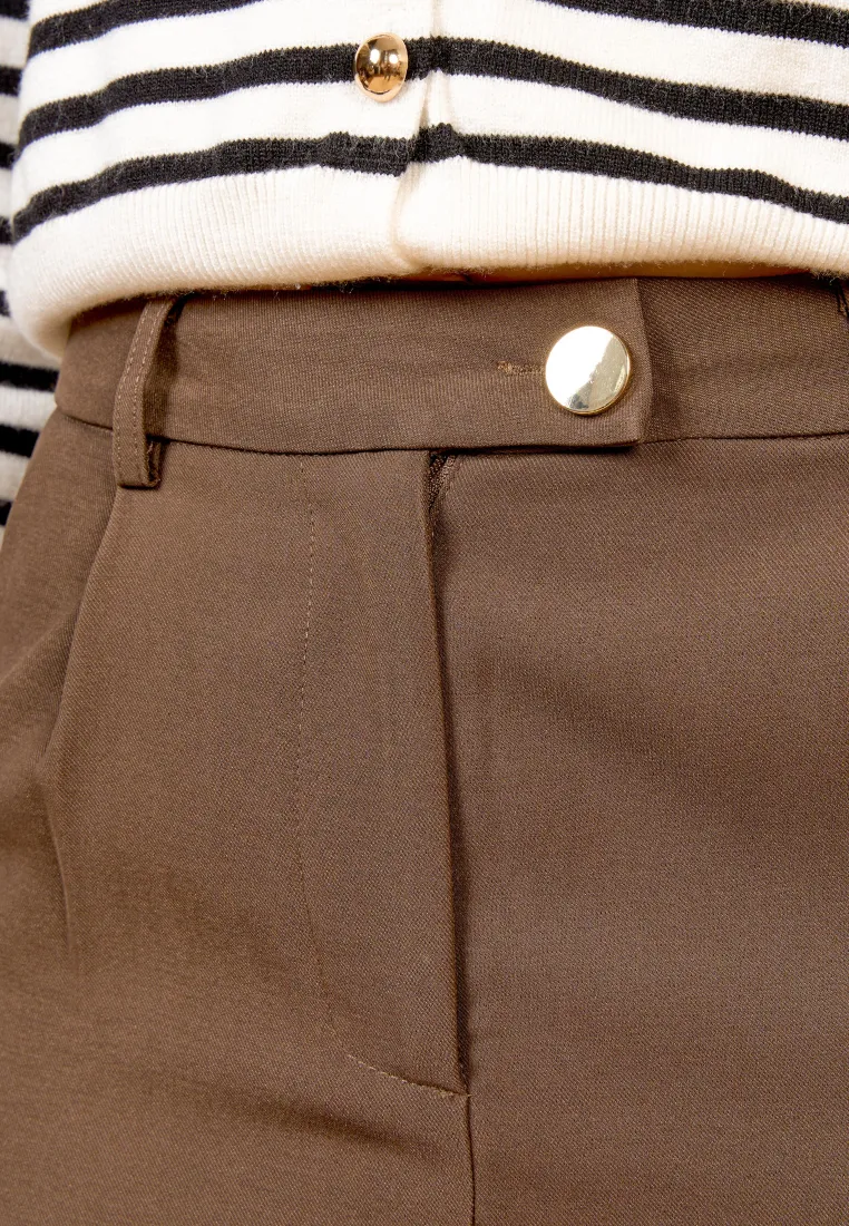 Jovian Wide Legged Long Pant (Brown)