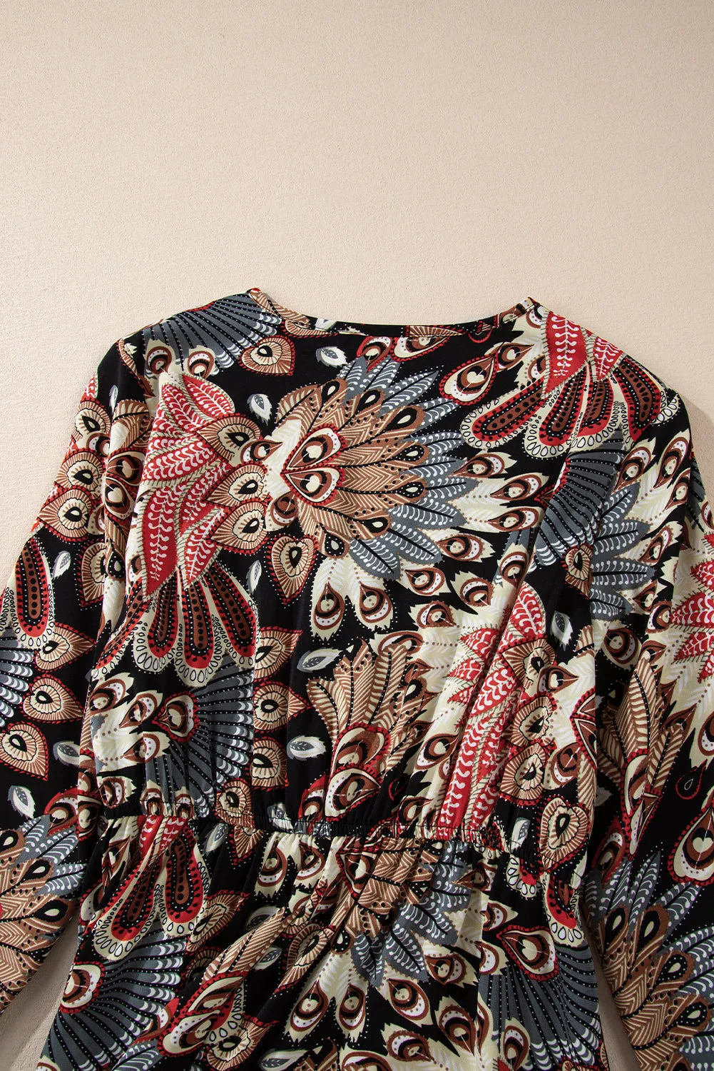 KaleaBoutique Floral Print V Neck Wrap High Waist Maxi Dress