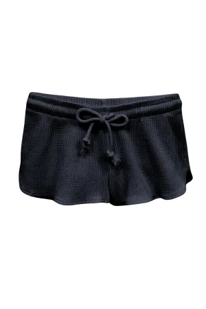 KatieJ NYC - Tween - Black Brynn Waffle Lounge Shorts