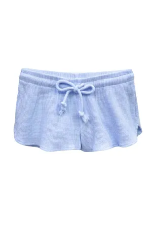 KatieJ NYC - Women - Baby Blue Brynn Waffle Lounge Shorts