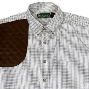 Kevin's Navy/Brown Tattersall Performance Right Hand Long Sleeve Shooting Shirt