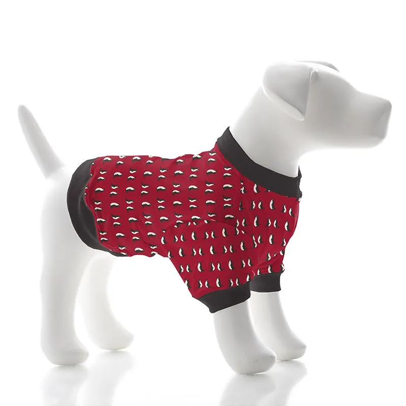 KicKee Pants Print Dog Tee (Crimson Penguins) - FINAL SALE