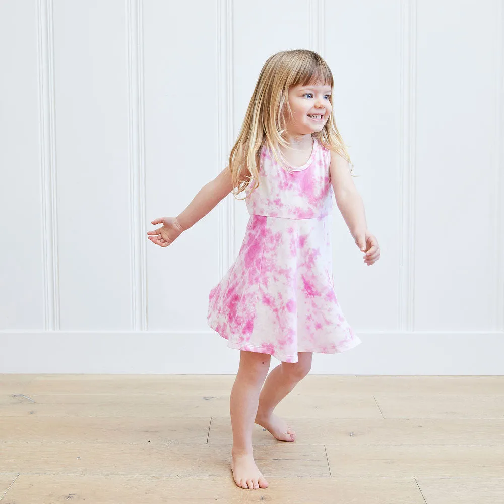 Kid Lightweight French Terry Tank Tie Dye Swing Dress