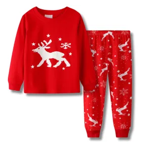 Kids Christmas Pyjamas - Red Reindeer