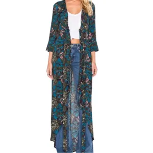 Knot Sisters Asymmetrical High Low Button down Boho Chic Wrap Style Dress Size M