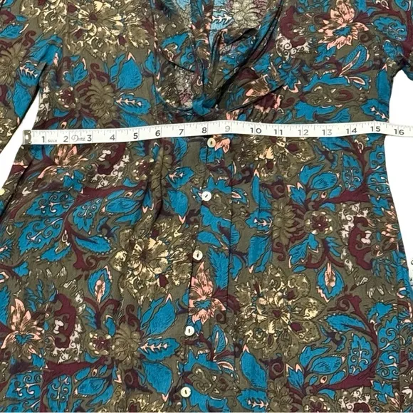 Knot Sisters Asymmetrical High Low Button down Boho Chic Wrap Style Dress Size M