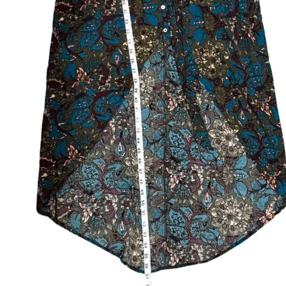 Knot Sisters Asymmetrical High Low Button down Boho Chic Wrap Style Dress Size M
