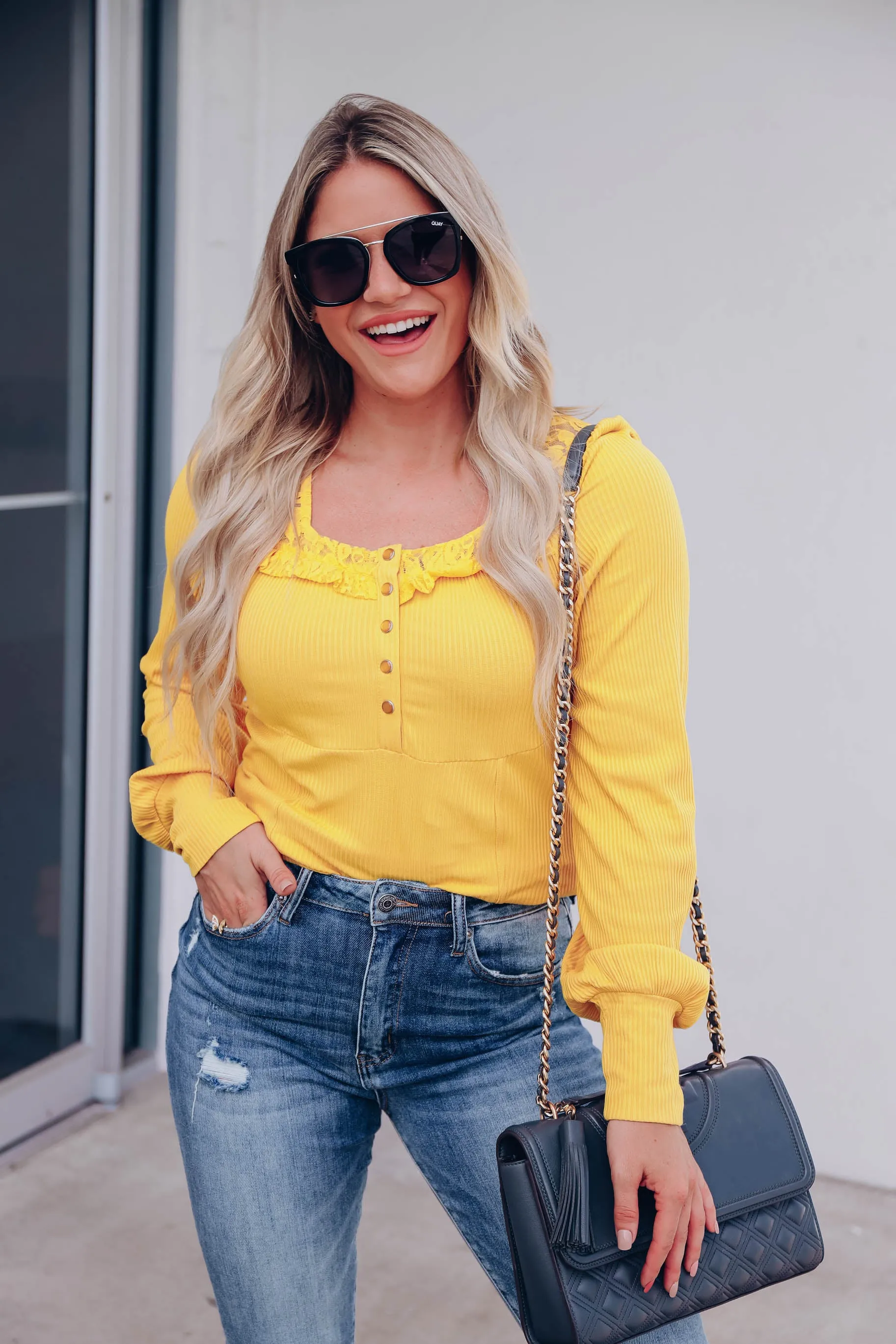 La Presa Square Neck Top - Mustard