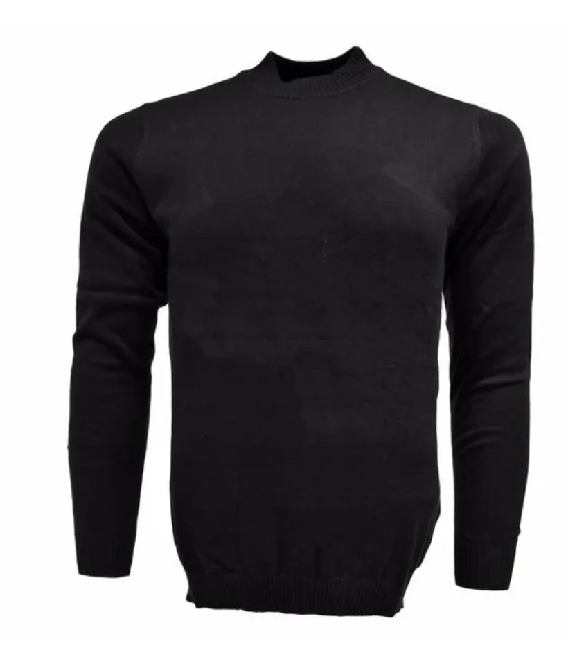 La Vane - Black Classic Mock Neck Sweater (501)
