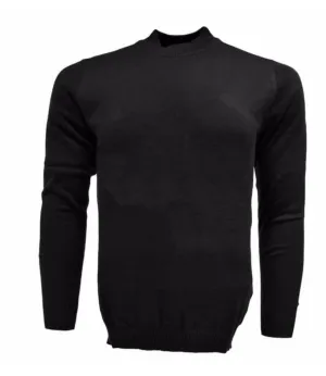 La Vane - Black Classic Mock Neck Sweater (501)