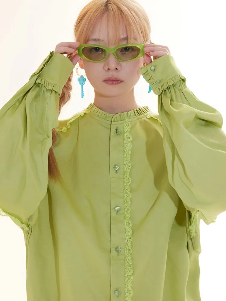 Lace Patchwork Loose Shirt【s0000010027】