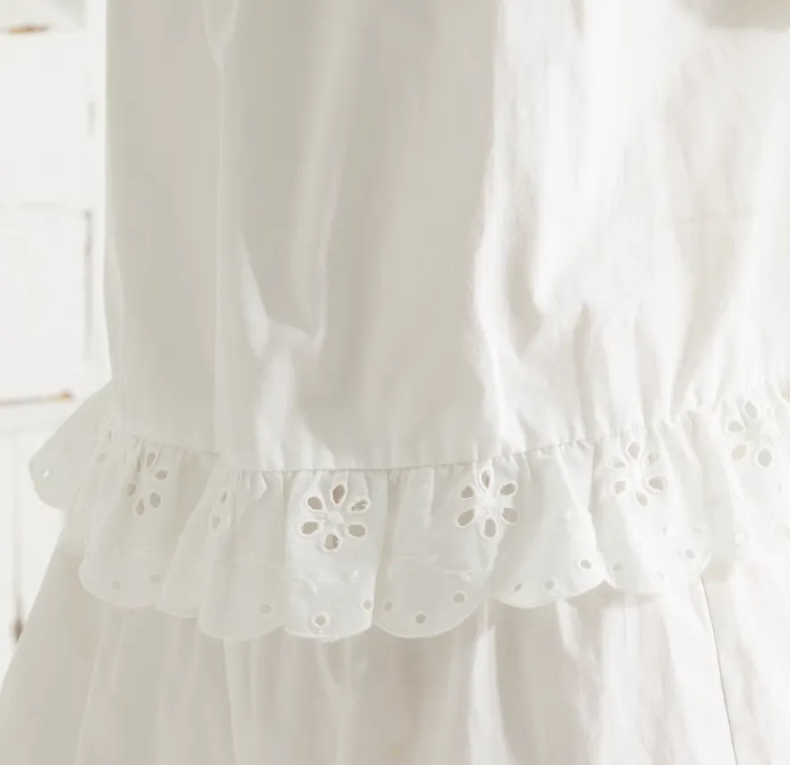Lace Trim Puff Sleeve Set