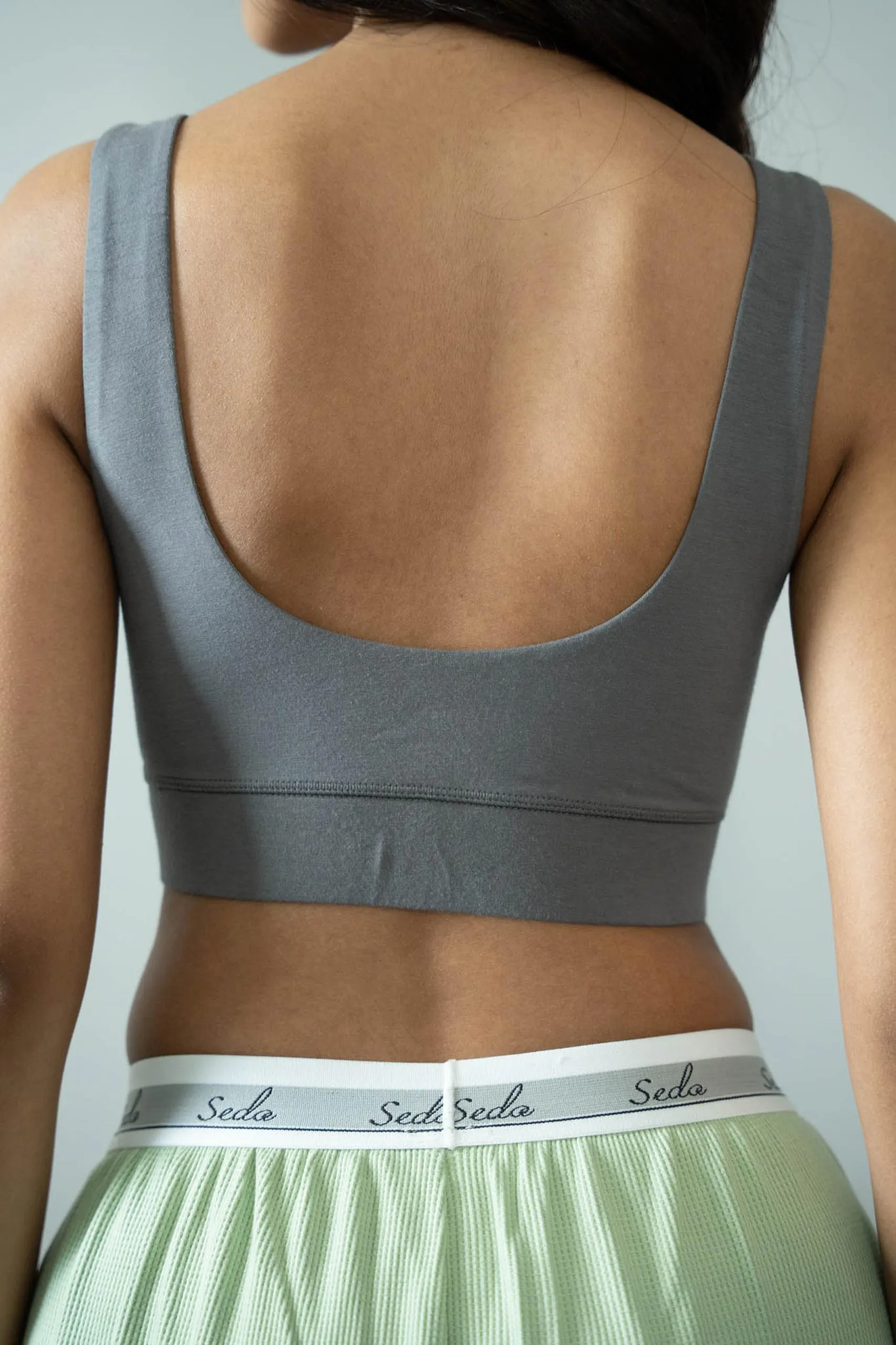 LADIES GREY LOUNGE BRA
