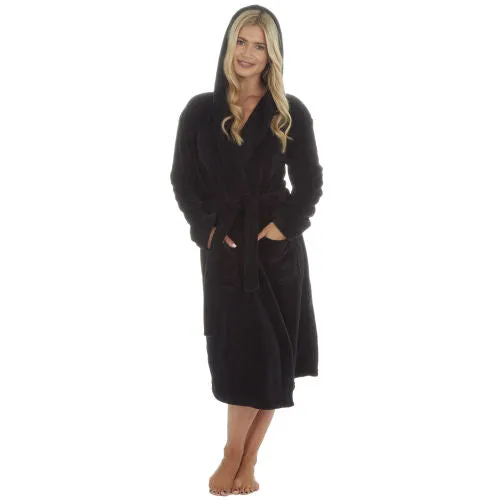 Ladies Soft Feel Hooded Robe