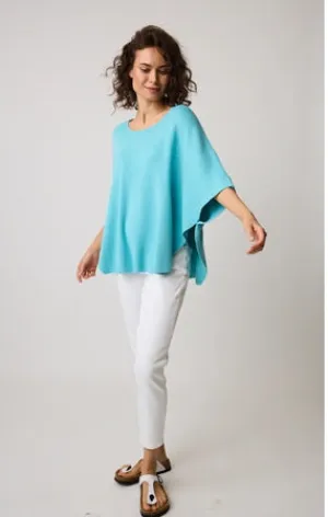 LAINEY CAPELET SWEATER -white or aqua
