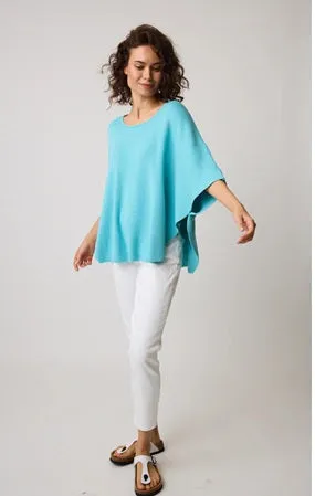 LAINEY CAPELET SWEATER -white or aqua