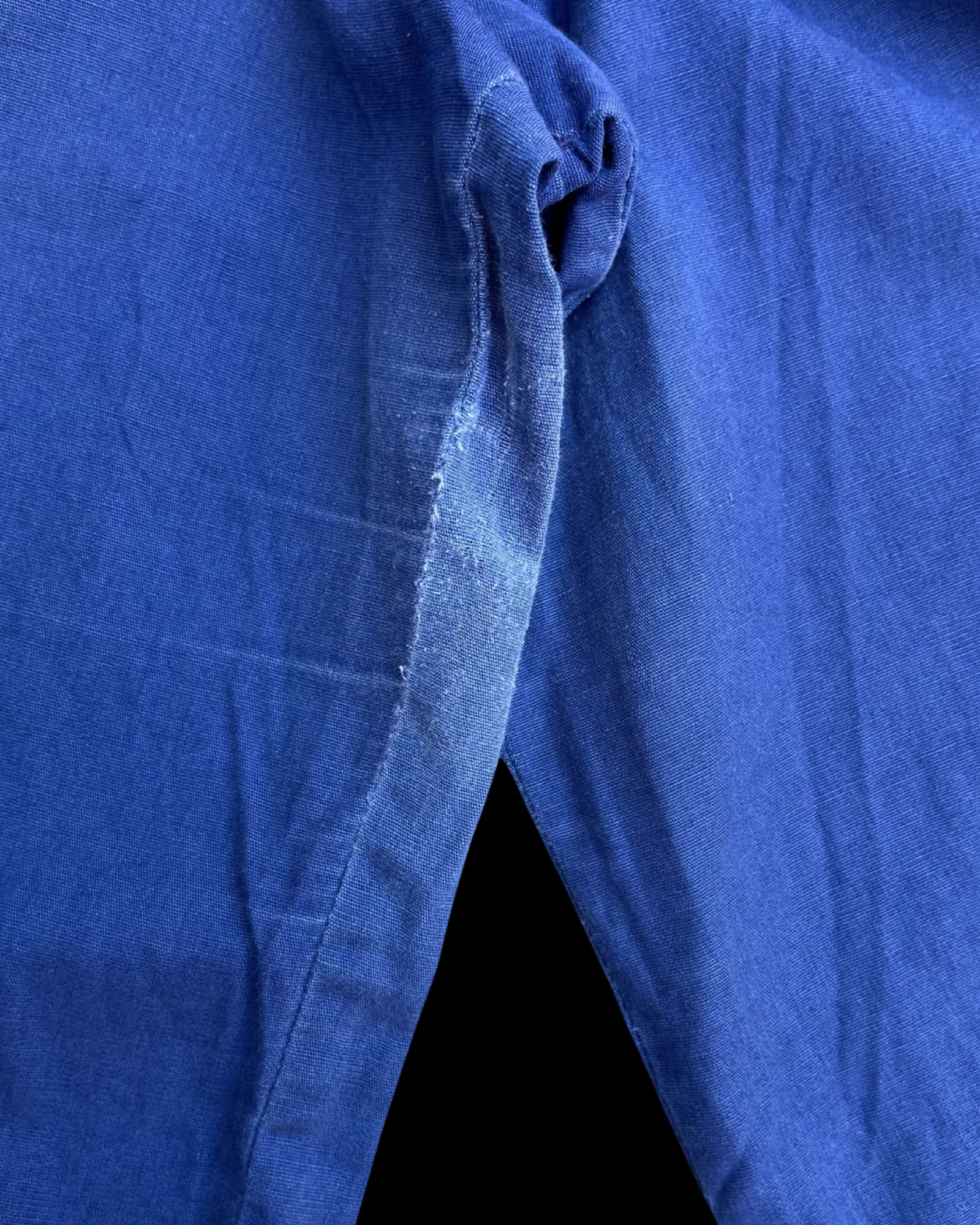 Late 1940s Indigo Cotton Zip Front Wide Leg Jumpsuit