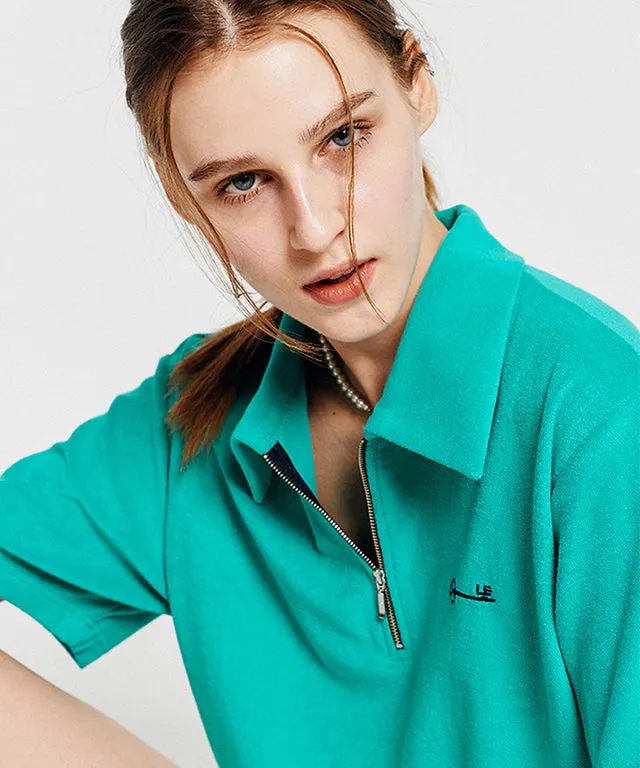 LE SONNET  Cotton Candy Polo T - Emerald Green