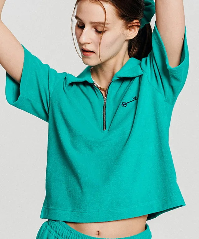 LE SONNET  Cotton Candy Polo T - Emerald Green