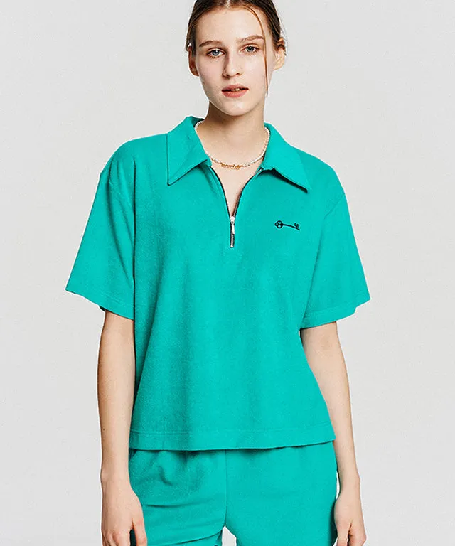 LE SONNET  Cotton Candy Polo T - Emerald Green