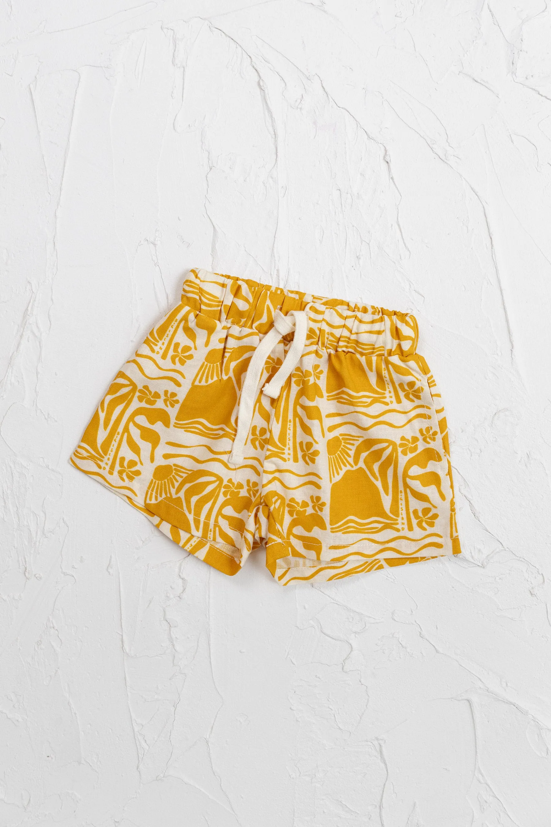 Linen Shorts - Mustard