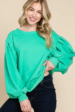 Loose Fit Bubble Sleeve Sweatshirt