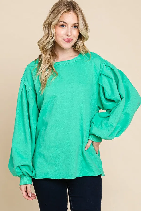Loose Fit Bubble Sleeve Sweatshirt