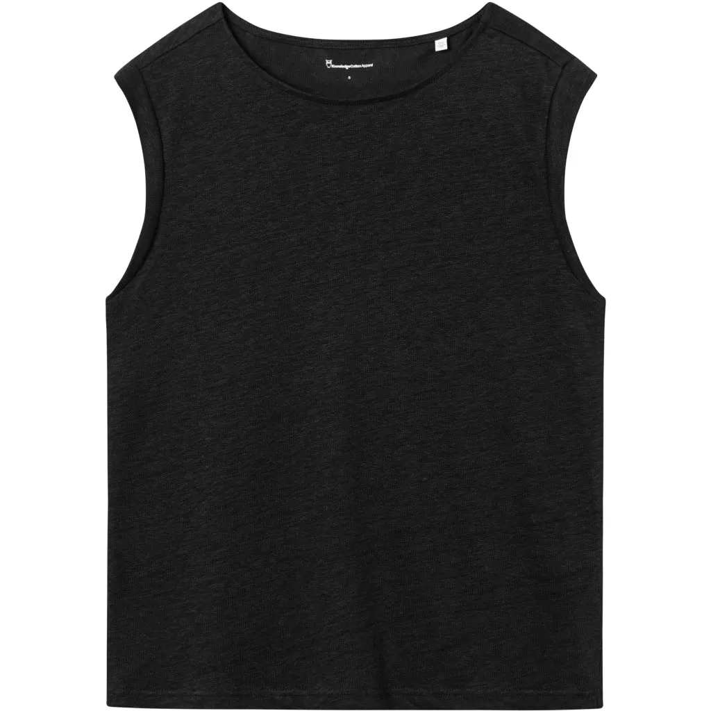 loose fold up linen shirt in black
