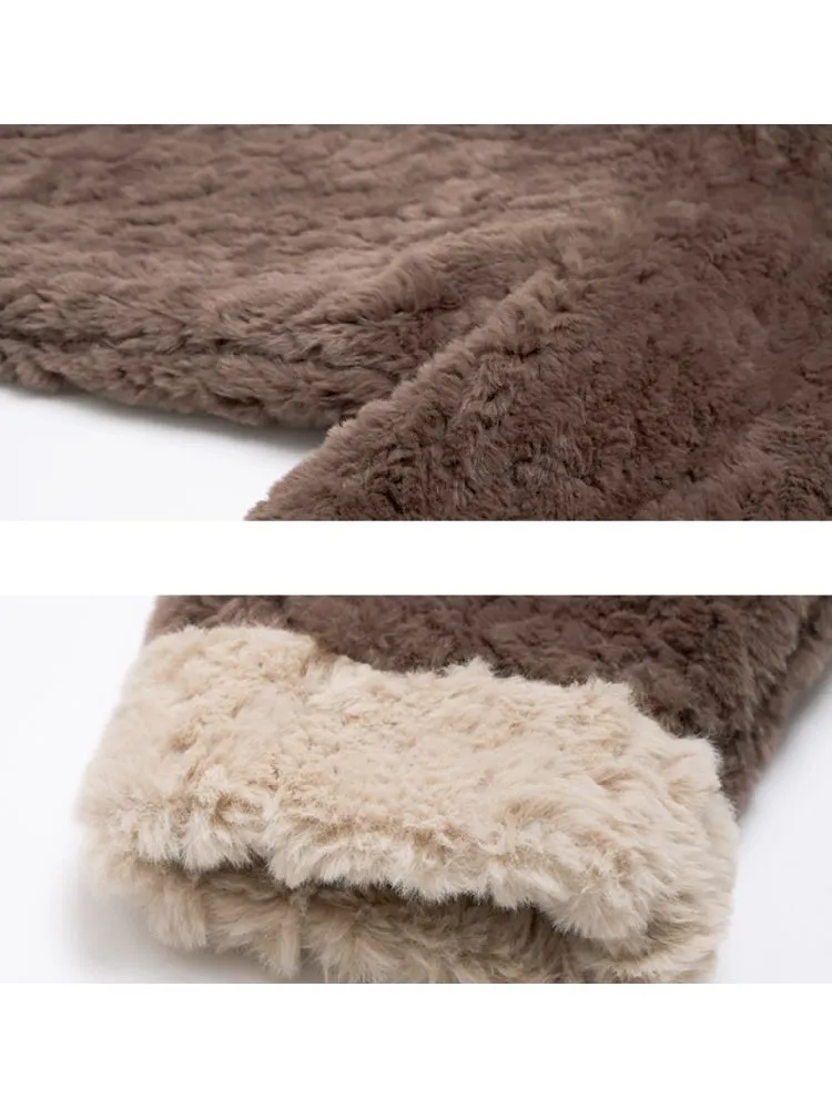 loose furry cotton coat
