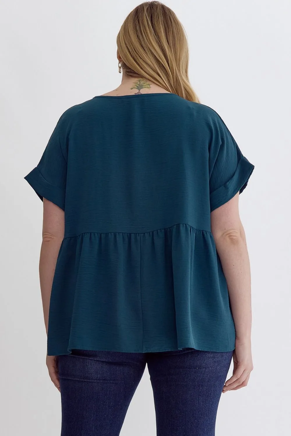 Lory Babydoll Top || Teal