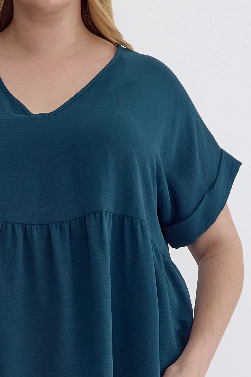 Lory Babydoll Top || Teal