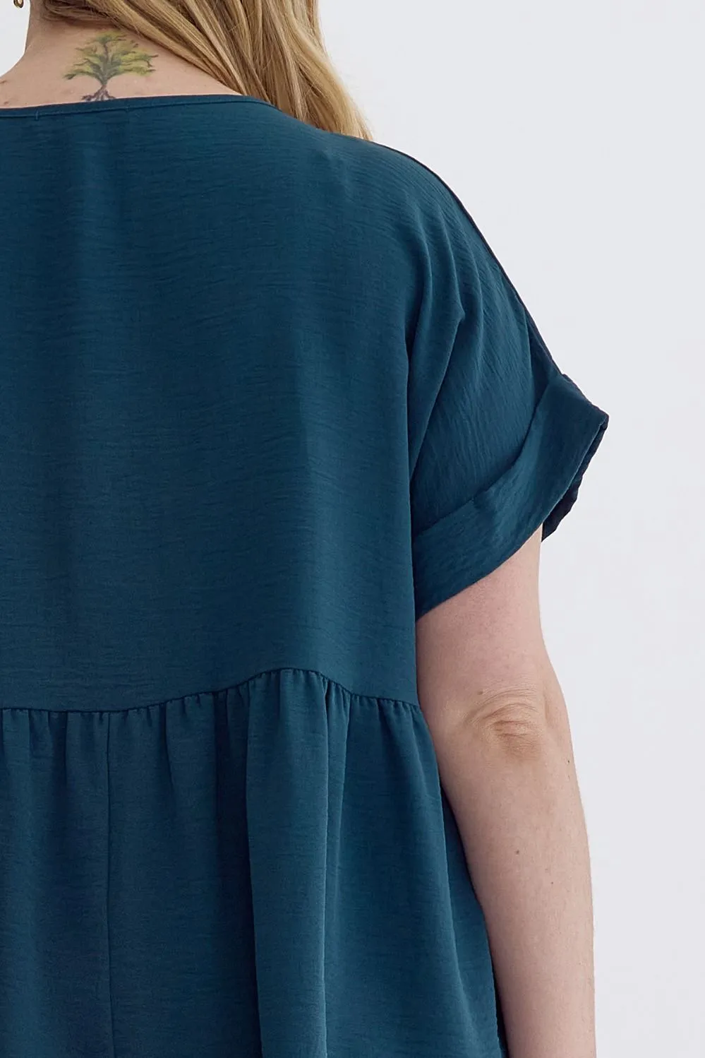 Lory Babydoll Top || Teal