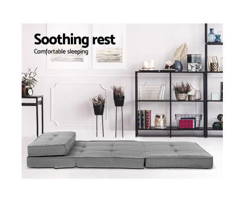 Lounge Sofa Bed Floor Couch Chaise Chair Recliner Futon Folding Grey