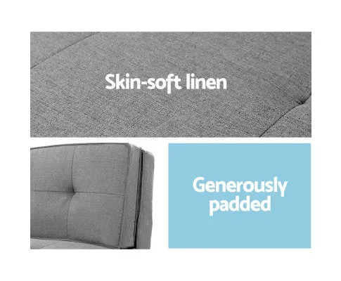 Lounge Sofa Bed Floor Couch Chaise Chair Recliner Futon Folding Grey
