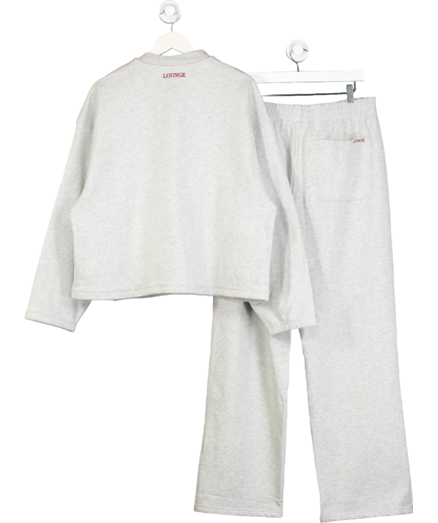 Lounge Underwear Grey Sunday Clubquarter Zip Jumper And Straight Leg Joggers UK XXL