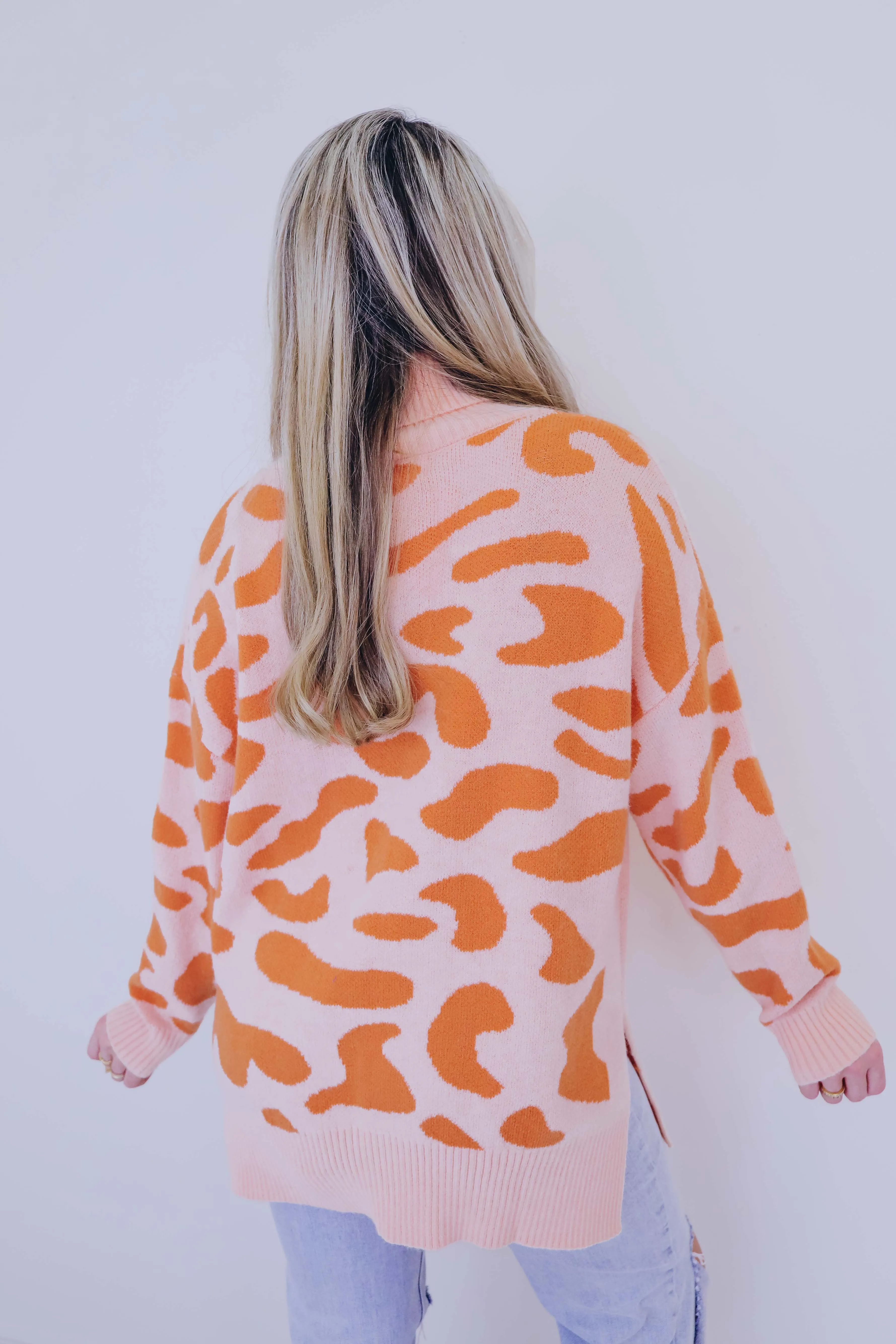 Luka Leopard Print Mock Neck Sweater