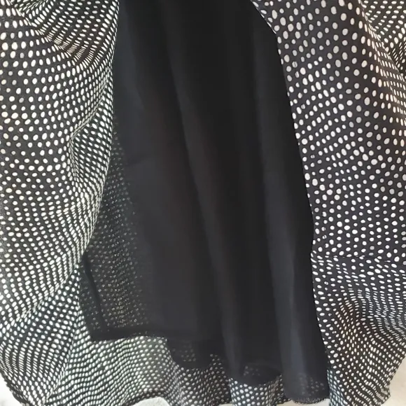 Lush Nordstrom Dot Print Wrap Style Lined Dress black white pre-owned Small