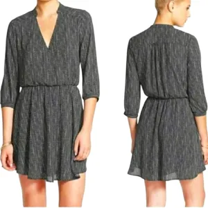 Lush Nordstrom Dot Print Wrap Style Lined Dress black white pre-owned Small