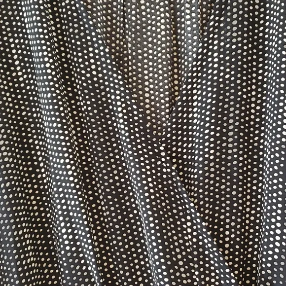 Lush Nordstrom Dot Print Wrap Style Lined Dress black white pre-owned Small