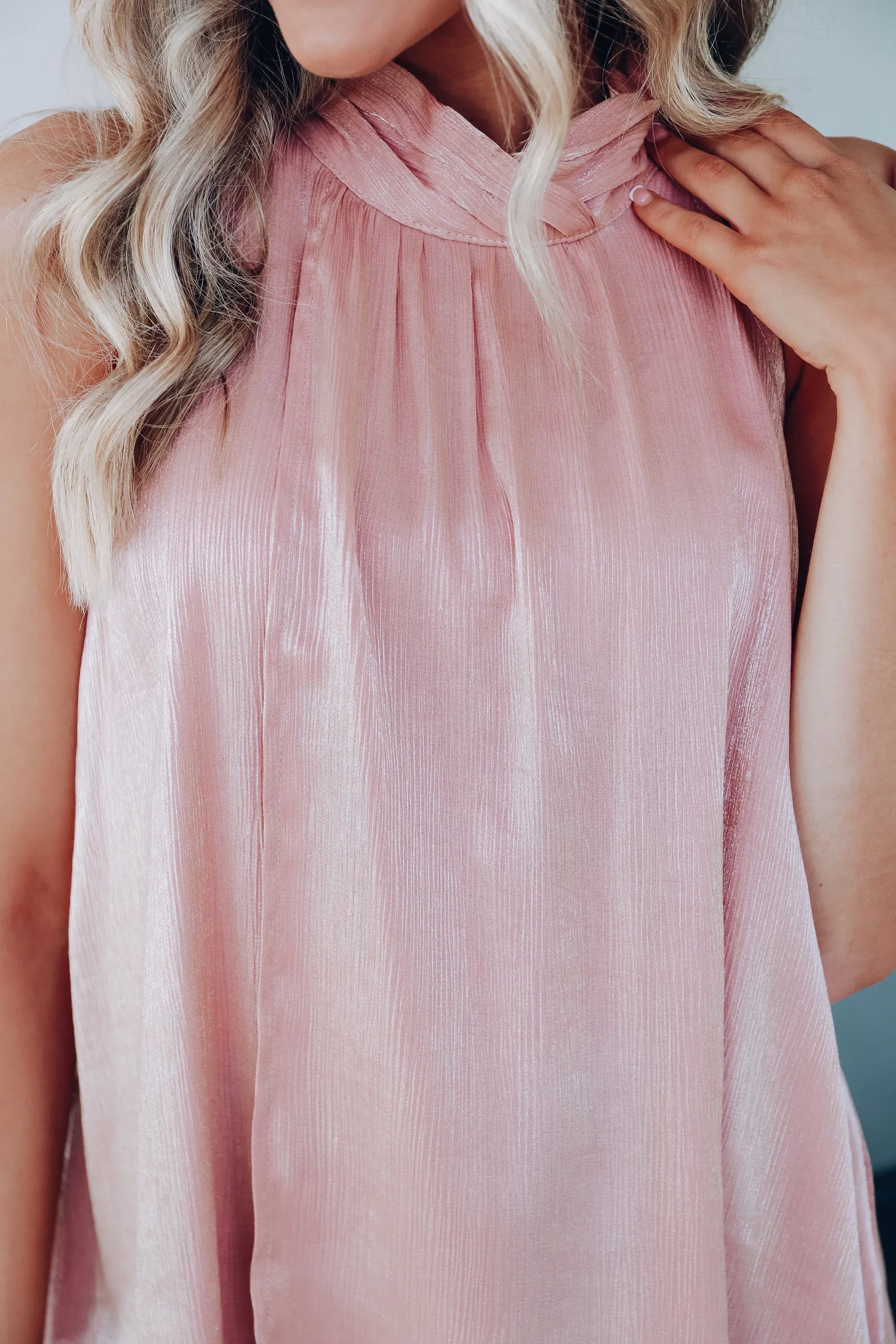 Maggie Mock Neck Chiffon Blouse