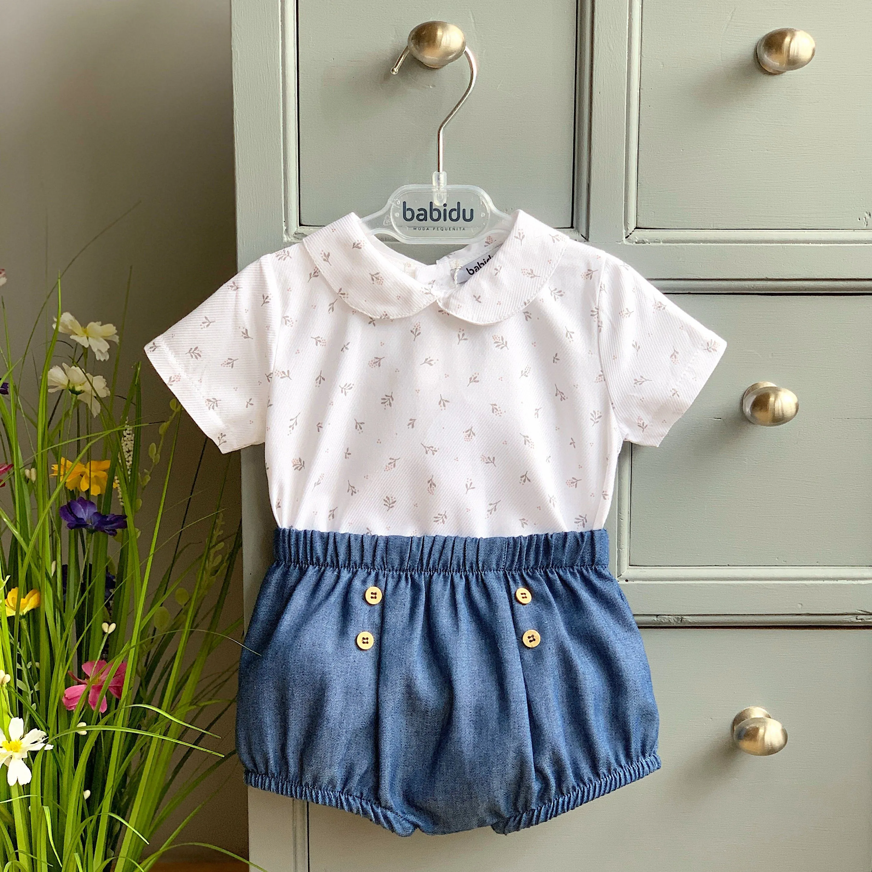 M&J EXCLUSIVE | Denim Blue Floral Shirt & Jam Pants