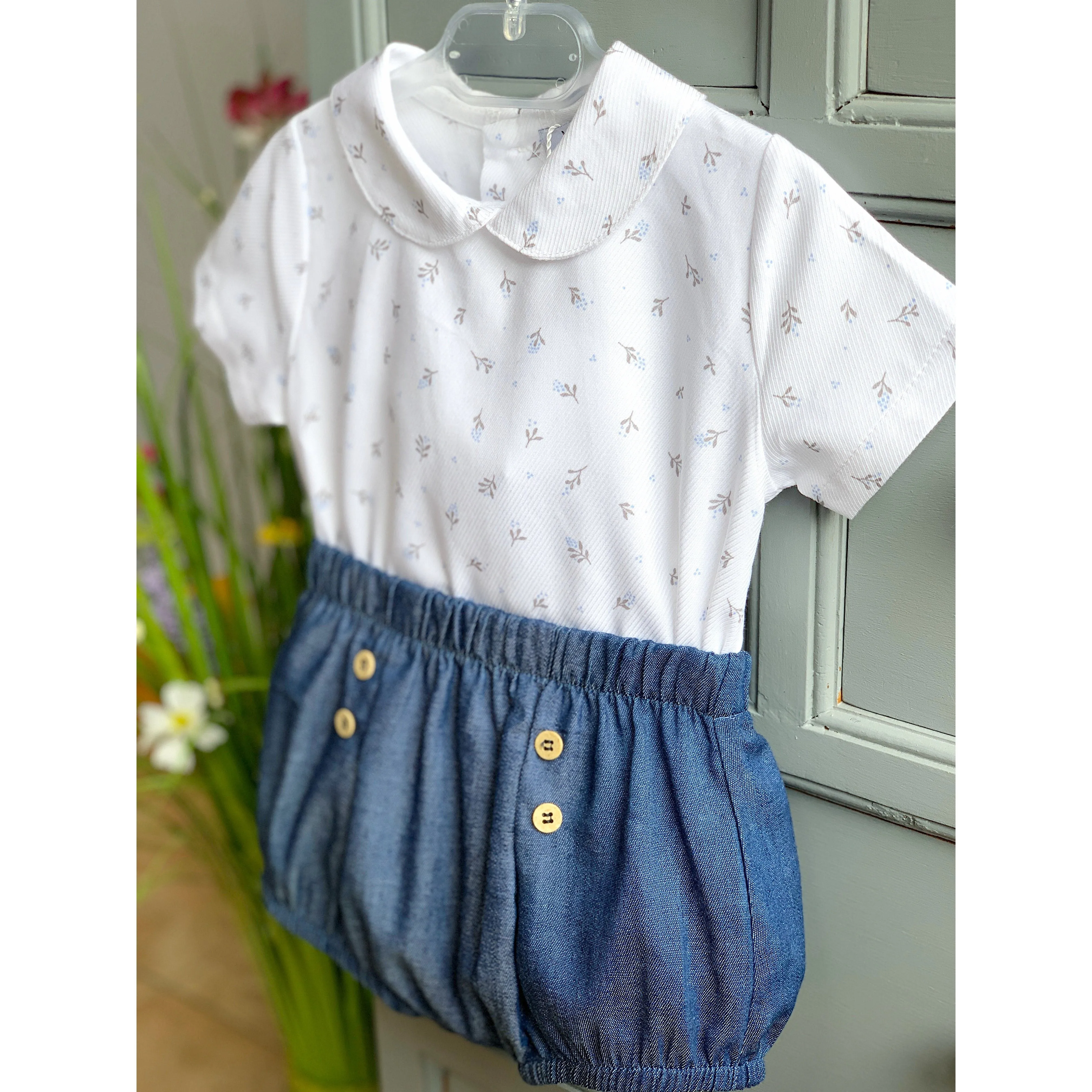 M&J EXCLUSIVE | Denim Blue Floral Shirt & Jam Pants