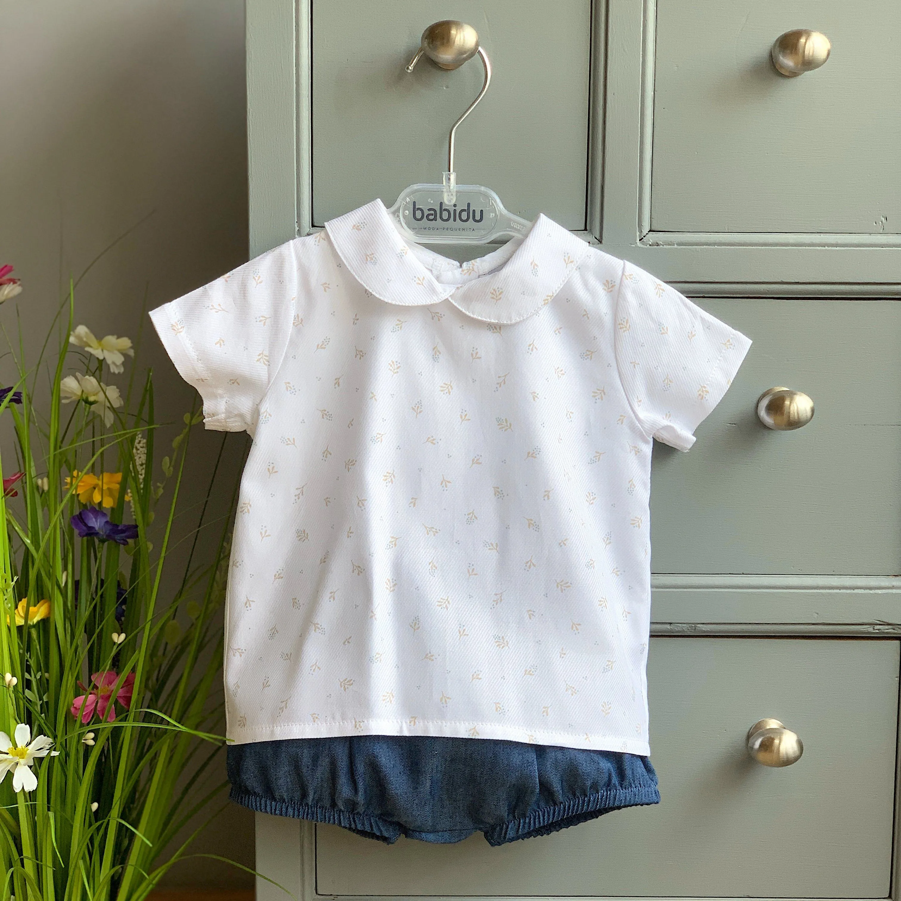 M&J EXCLUSIVE | Denim Blue Floral Shirt & Jam Pants