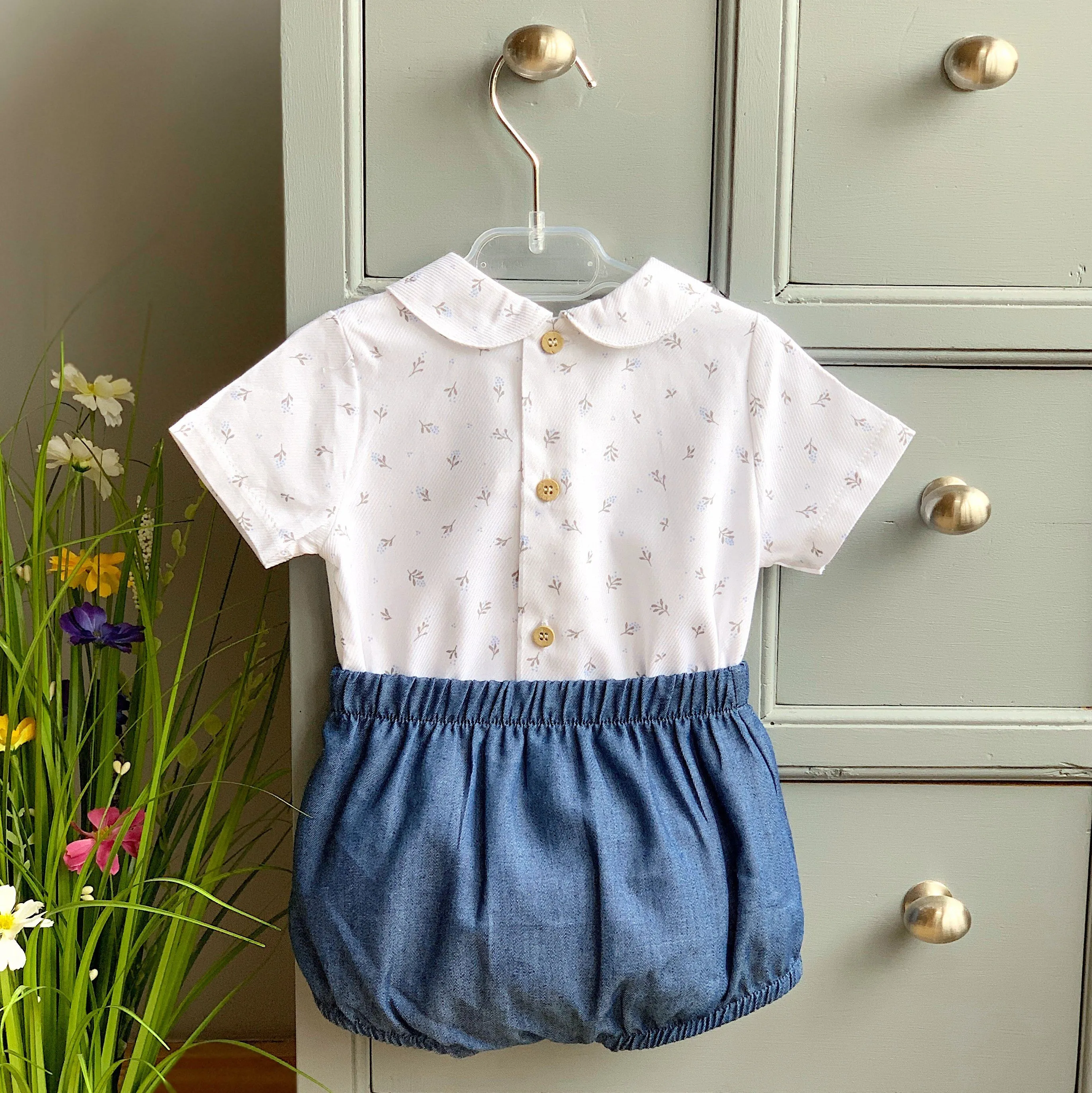 M&J EXCLUSIVE | Denim Blue Floral Shirt & Jam Pants