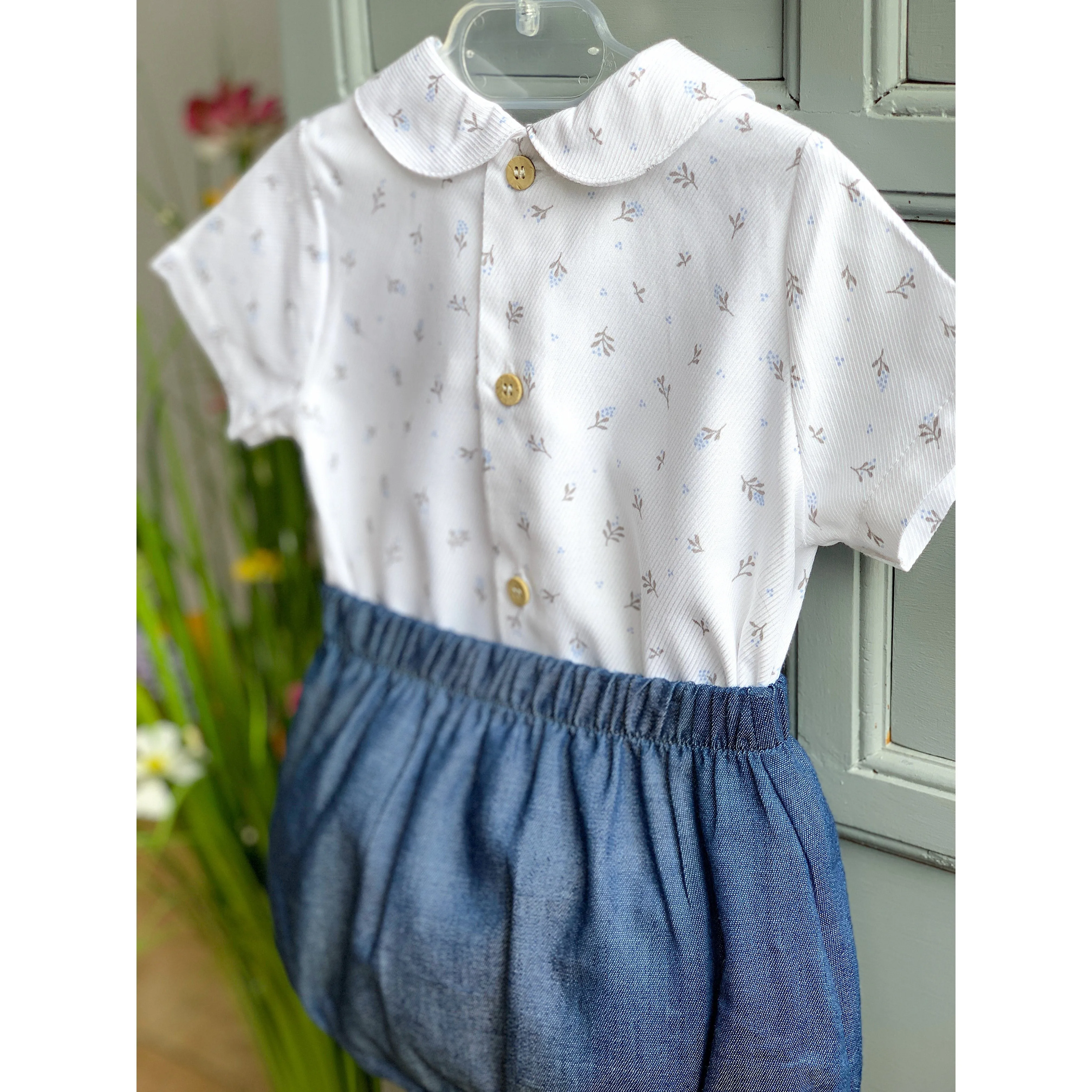 M&J EXCLUSIVE | Denim Blue Floral Shirt & Jam Pants